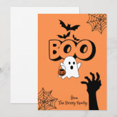 Boo Happy Halloween Kaart (Voorkant / Achterkant)
