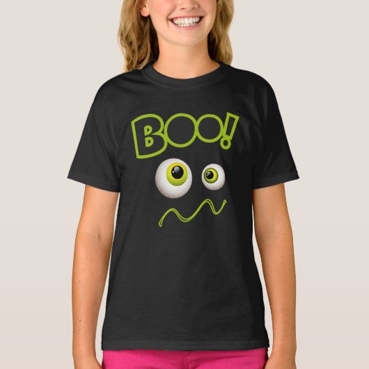 Boo Happy Halloween-kostuum voor meisjes T-Shirt (Voorkant)