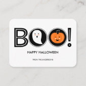 Boo. Happy Halloween Mini Kaart (Voorkant)