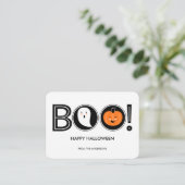 Boo. Happy Halloween Mini Kaart (Staand voorkant)