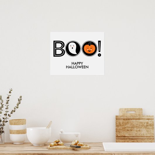 Boo. Happy Halloween Poster (Keuken)