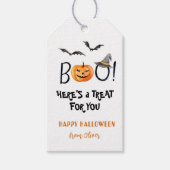 BOO Happy Halloween Pumpkin behandelt Gift labels Cadeaulabel (Voorkant)