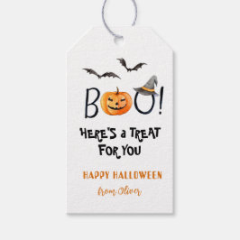 BOO Happy Halloween Pumpkin behandelt Gift labels Cadeaulabel