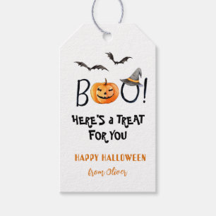 BOO Happy Halloween Pumpkin behandelt Gift labels Cadeaulabel