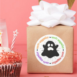 Boo!! Happy Halloween!! Ronde Sticker