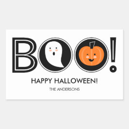 Boo. Happy Halloween Sticker