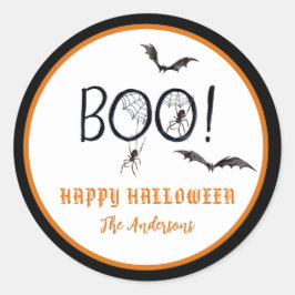 BOO Happy Halloween Treat Ronde Sticker