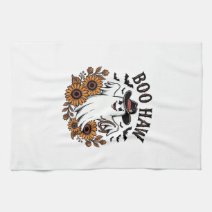Boo Haw Cowboy Geest Zonnebloemen Vleermuizen Hall Theedoek