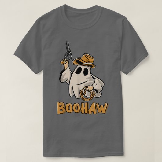 Boo HAW Cowboy Retro Westerne Ghost Halloween Part T-shirt (Design voorkant)