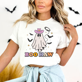 Boo Haw Cowboy Spooky Schattige Ghost Halloween T-shirt