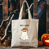 Boo Haw Custom Halloween Funny Western Tote Bag