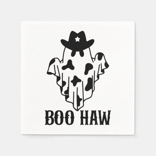 Boo Haw Funny Halloween Costume Ghost Western Spoo Servet (Voorkant)