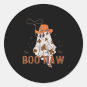 Boo Haw Ghost Cowboy Halloween Western Ghost Costu Ronde Sticker (Voorkant)