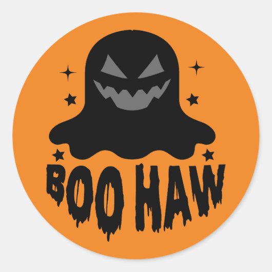 Boo Haw Ghost Halloween Sticker (Voorkant)