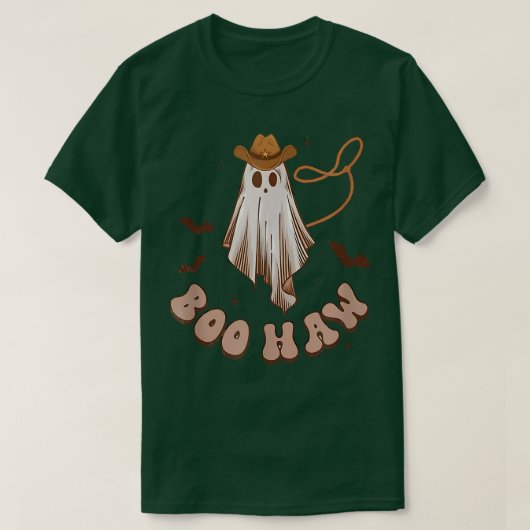 Boo Haw Ghost Rodeo Western Land Halloween Cowb T-shirt (Design voorkant)