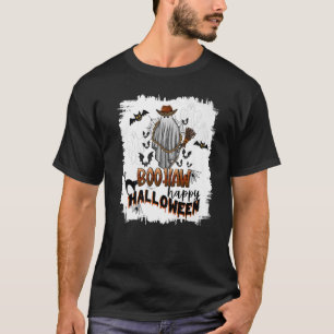Boo Haw Happy Halloween Ghost slaat Westerne stijl T-shirt
