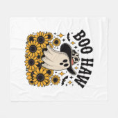 Boo Haw Koe Ghost Western Halloween Fleece Deken (Voorkant (Horizontaal))