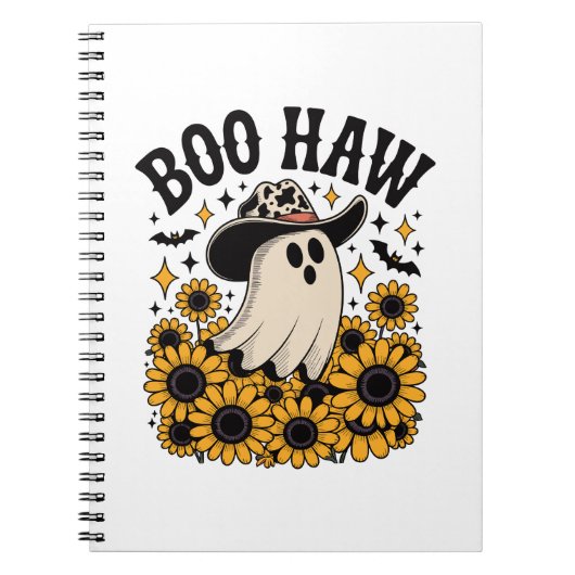Boo Haw Koe Ghost Western Halloween Notitieboek (Voorkant)
