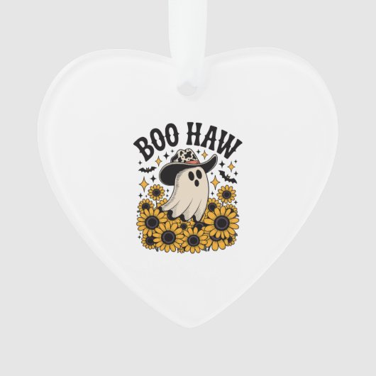 Boo Haw Koe Ghost Western Halloween Ornament (voorkant)