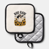 Boo Haw Koe Ghost Western Halloween Pannenlap (Voorkant / Achterkant)