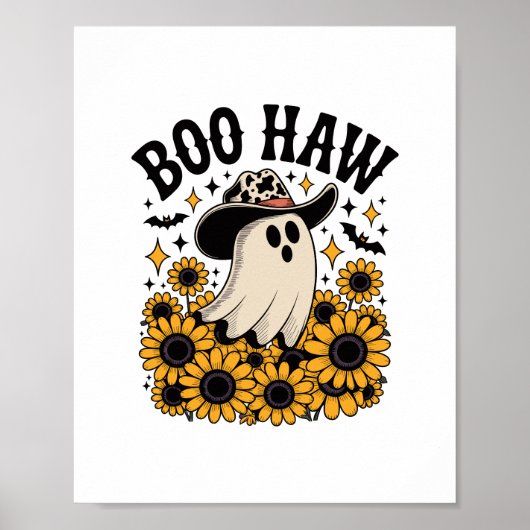 Boo Haw Koe Ghost Western Halloween Poster (Voorkant)