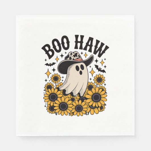 Boo Haw Koe Ghost Western Halloween Servet (Voorkant)