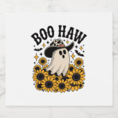 Boo Haw Koe Ghost Western Halloween Sparkling Wijnetiket (Enkel label)