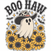Boo Haw Koe Ghost Western Halloween Sticker (Voorkant)