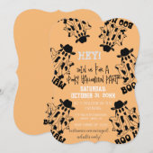 Boo Haw Koe Meisje Koe Jongen Spook Halloween Kaart (Voorkant / Achterkant)