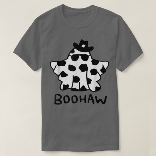 Boo Haw, Retro Boo Haw Ghost Cowbo Halloween T-shirt (Design voorkant)
