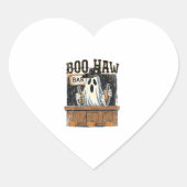 Boo Haw Retro Western Halloween Hart Sticker (Voorkant)