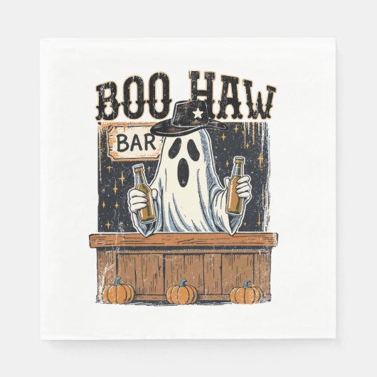 Boo Haw Retro Western Halloween Servet (Voorkant)