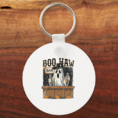 Boo Haw Retro Western Halloween Sleutelhanger (Voorkant)