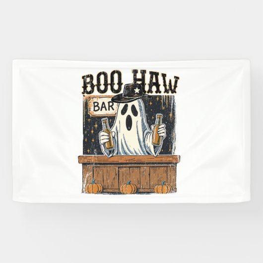 Boo Haw Retro Western Halloween Spandoek (Horizontaal)