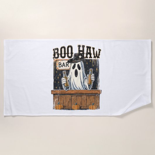 Boo Haw Retro Western Halloween Strandlaken (Voorkant)