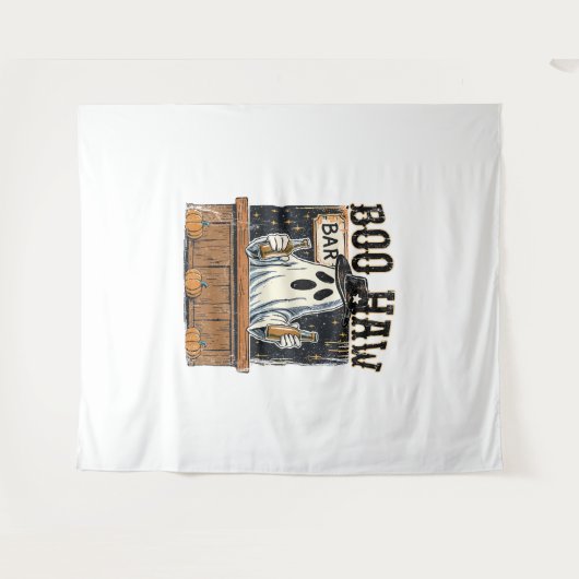 Boo Haw Retro Western Halloween Wandkleed (Voorkant (horizontaal))