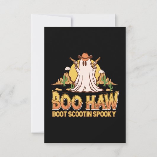 Boo Haw Western Halloween Ghost Funny Schattige Bedankkaart (Voorkant)