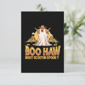 Boo Haw Western Halloween Ghost Funny Schattige Bedankkaart (Staand voorkant)