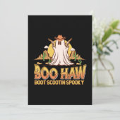 Boo Haw Western Halloween  Ghost Funny Schattige Kaart (Staand voorkant)