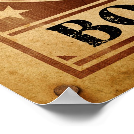 Boo Haw. Westerne Retro Cowboy Ghost Gezocht Poster (Hoek)