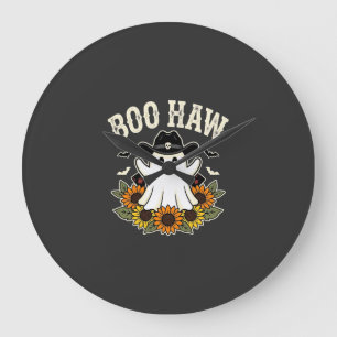 Boo Haw Westers Halloween Geest Ontwerp Grote Klok