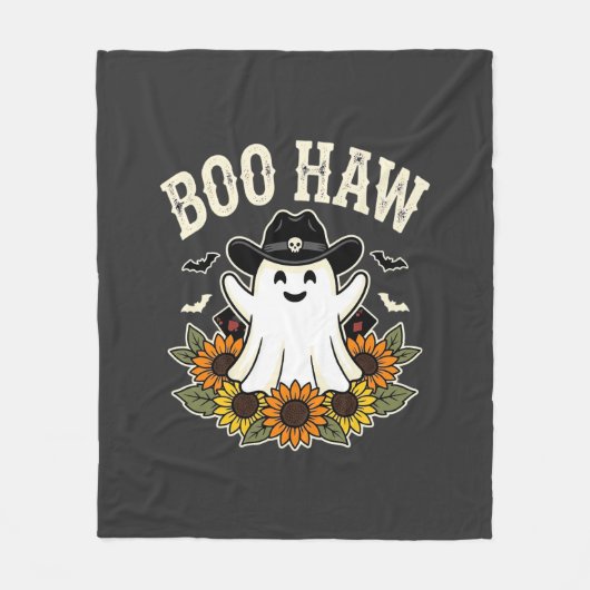Boo Haw Westers Halloween Spoken Ontwerp Fleece Deken (Voorkant)