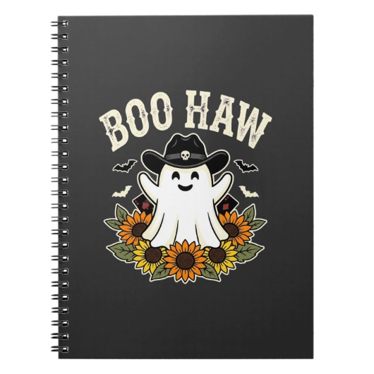 Boo Haw Westers Halloween Spoken Ontwerp Notitieboek (Voorkant)