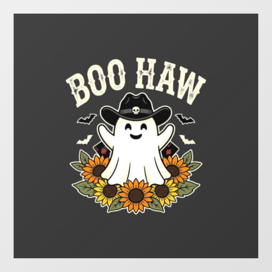 Boo Haw Westers Halloween Spoken Ontwerp Raamsticker (Vel)