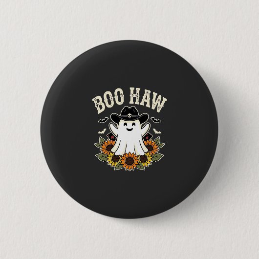 Boo Haw Westers Halloween Spoken Ontwerp Ronde Button 5,7 Cm (Voorkant)