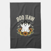 Boo Haw Westers Halloween Spoken Ontwerp Theedoek (Verticaal)