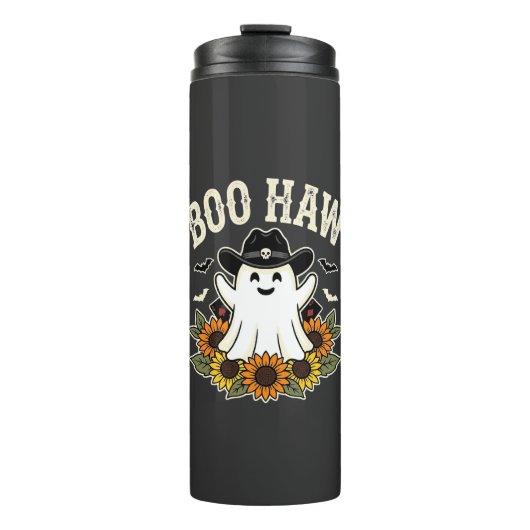 Boo Haw Westers Halloween Spoken Ontwerp Thermosbeker (Voorkant)