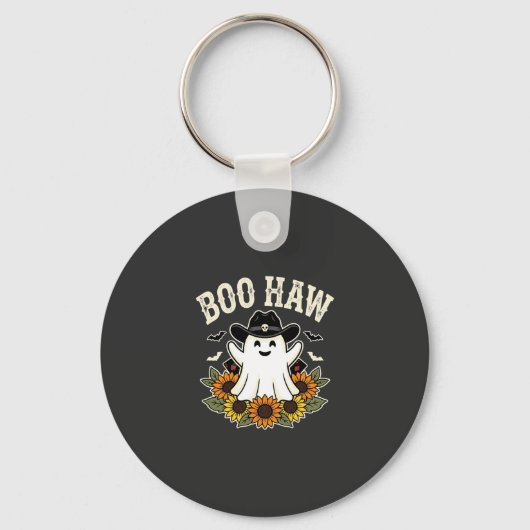 Boo Haw Westers Halloween-spookontwerp Sleutelhanger (Voorkant)