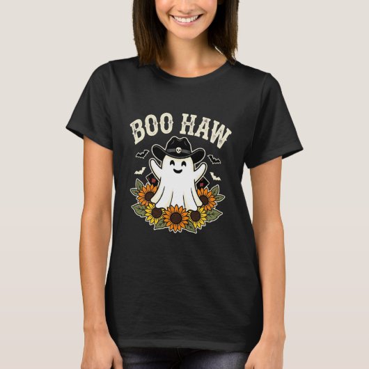 Boo Haw Westers Halloween-spookontwerp T-shirt (Voorkant)