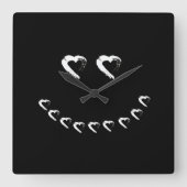 Boo Heart Wall Clock Vierkante Klok (Voorkant)